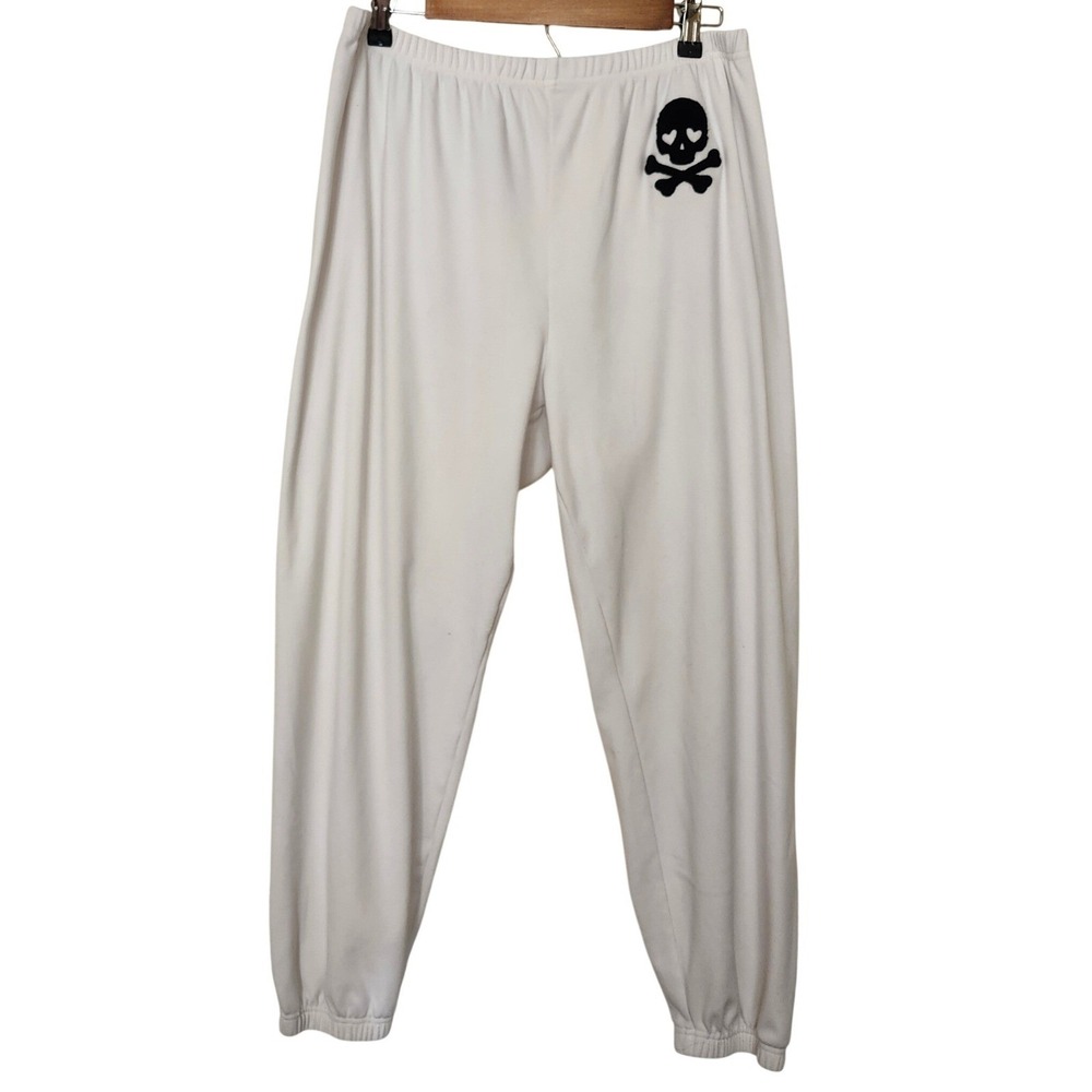 Beach Riot Size XL Georgie Pull On Pants Cream Blk Skull Lounge Joggers Revolve
